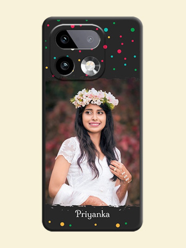 Multicolor Dotted Pattern with Text On Space Black Custom Soft Matte Mobile Back Cover - Realme 16 Pro Plus 5G