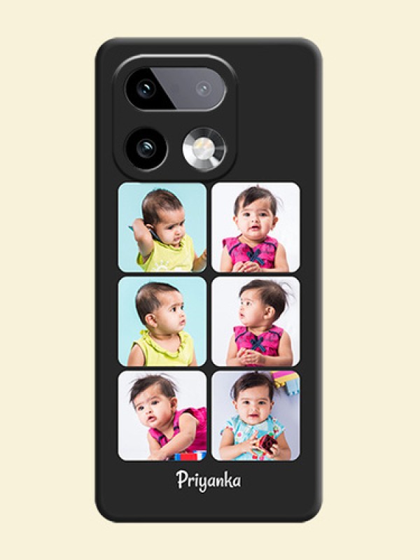 Floral Art with 6 Image Holder on Photo On Space Black Custom Soft Matte Mobile Back Cover - Realme 16 Pro Plus 5G
