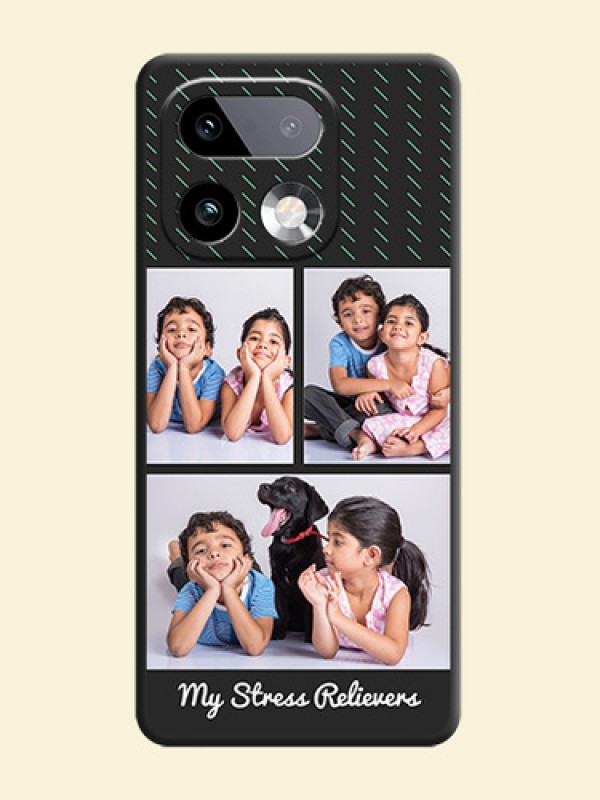 Cross Dotted Pattern with 2 Image Holder On Space Black Custom Soft Matte Mobile Back Cover - Realme 16 Pro Plus 5G