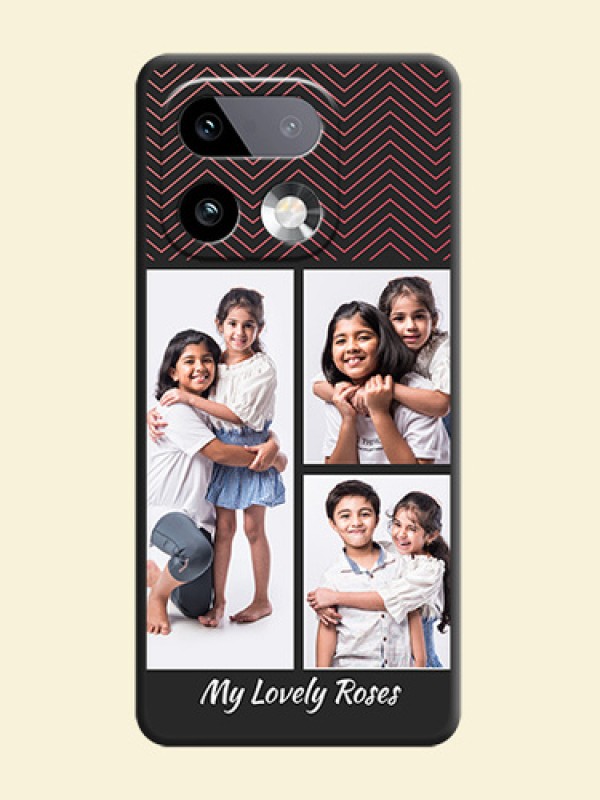 Wave Pattern with 3 Image Holder On Space Black Custom Soft Matte Mobile Back Cover - Realme 16 Pro Plus 5G