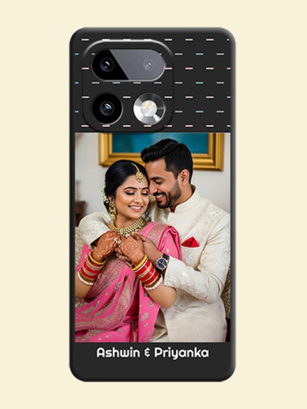 Line Pattern Design with Text On Space Black Custom Soft Matte Mobile Back Cover - Realme 16 Pro Plus 5G
