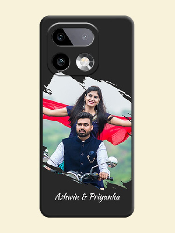 Grunge Brush Strokes on Photo On Space Black Custom Soft Matte Mobile Back Cover - Realme 16 Pro Plus 5G