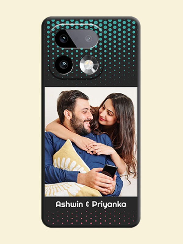 Faded Dots with Grunge Photo Frame and Text On Space Black Custom Soft Matte Mobile Back Cover - Realme 16 Pro Plus 5G
