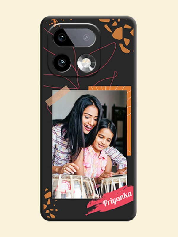 Orange Photo Frame On Space Black Custom Soft Matte Mobile Back Cover - Realme 16 Pro Plus 5G