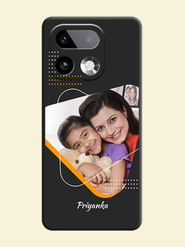 Yellow Triangle on Photo On Space Black Custom Soft Matte Mobile Back Cover - Realme 16 Pro Plus 5G