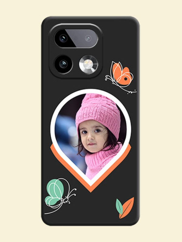 Upload Pic With Simple Butterly Design On Space Black Custom Soft Matte Mobile Back Cover - Realme 16 Pro Plus 5G