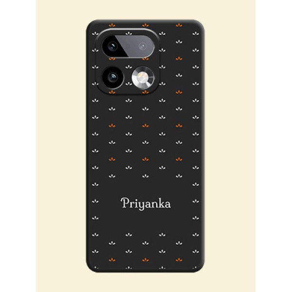 Simple Pattern With Custom Text On Space Black Custom Soft Matte Mobile Back Cover - Realme 16 Pro Plus 5G