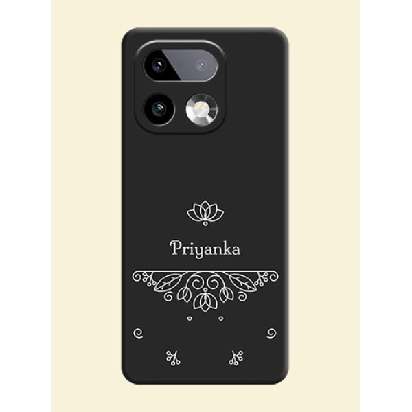 Lotus Garden Custom Text On Space Black Custom Soft Matte Mobile Back Cover - Realme 16 Pro Plus 5G