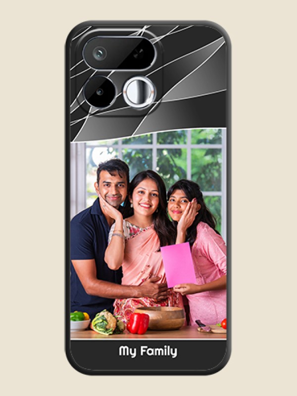 Mixed Wave Lines on Photo On Space Black Custom Soft Matte Mobile Back Cover - Realme 16T 5G