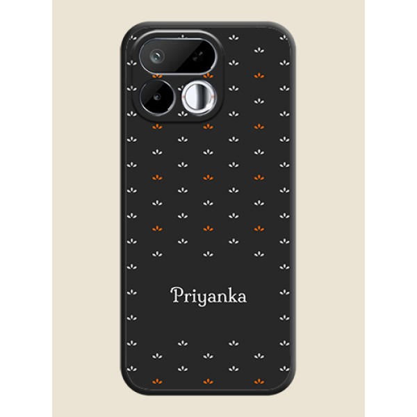 Simple Pattern With Custom Text On Space Black Custom Soft Matte Mobile Back Cover - Realme 16T 5G