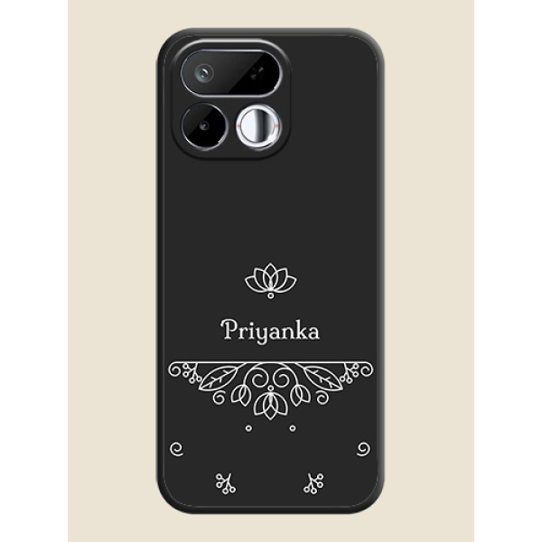 Lotus Garden Custom Text On Space Black Custom Soft Matte Mobile Back Cover - Realme 16T 5G