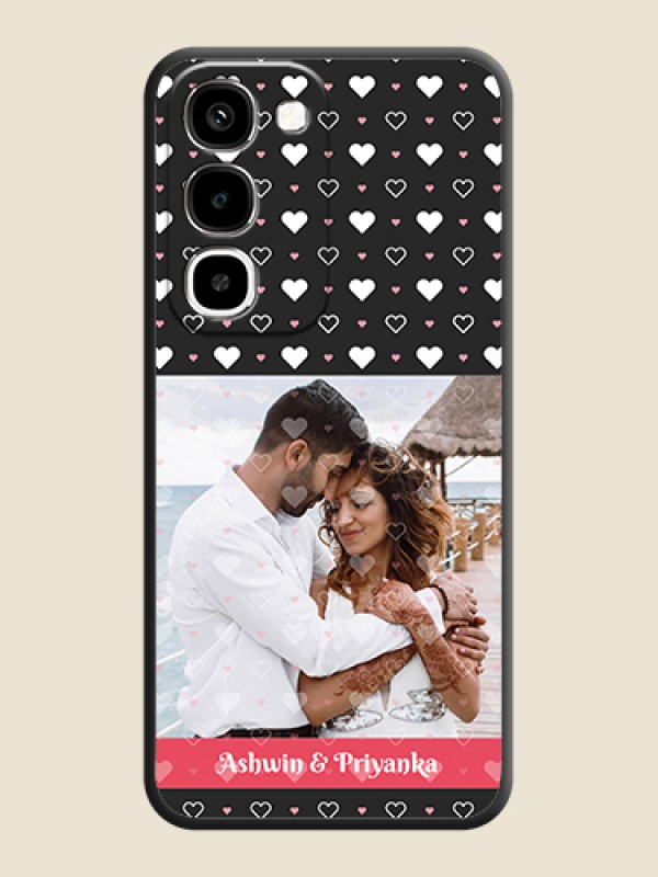 White Color Love Symbols with Text Design on Photo On Space Black Custom Soft Matte Mobile Back Cover - Realme 16x 5G