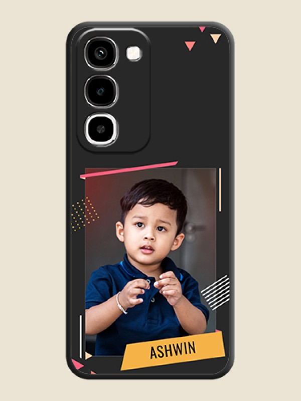Photo Frame with Triangle Small Dots on Photo On Space Black Custom Soft Matte Mobile Back Cover - Realme 16x 5G