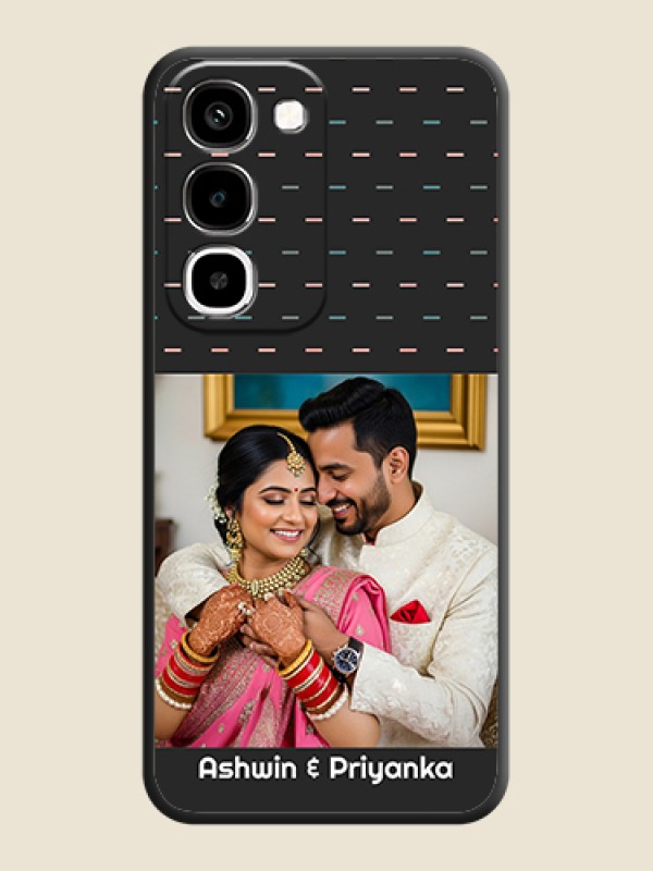 Line Pattern Design with Text On Space Black Custom Soft Matte Mobile Back Cover - Realme 16x 5G