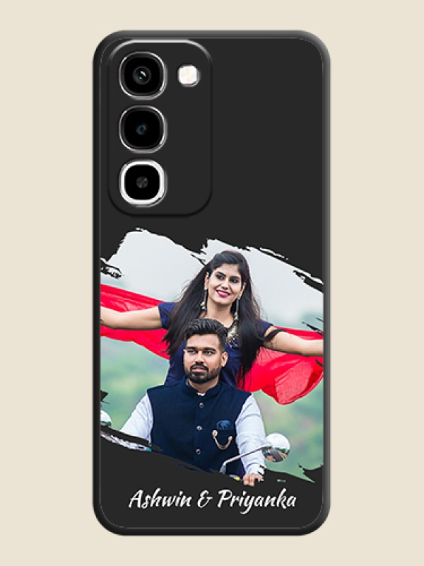 Grunge Brush Strokes on Photo On Space Black Custom Soft Matte Mobile Back Cover - Realme 16x 5G