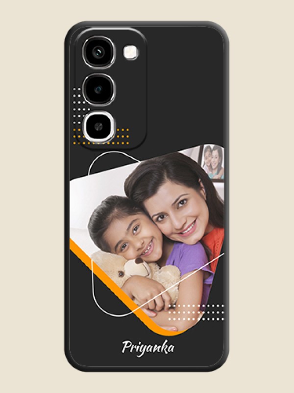Yellow Triangle on Photo On Space Black Custom Soft Matte Mobile Back Cover - Realme 16x 5G