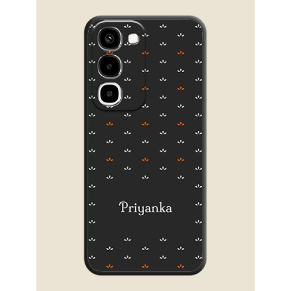 Simple Pattern With Custom Text On Space Black Custom Soft Matte Mobile Back Cover - Realme 16x 5G