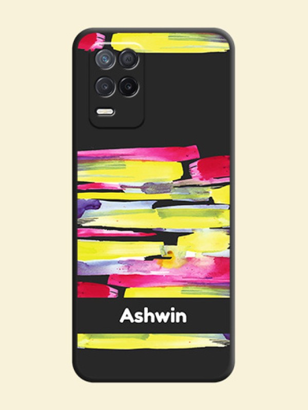Brush Coloured on Space Black Personalized Soft Matte Phone Covers - Realme 8 5G
