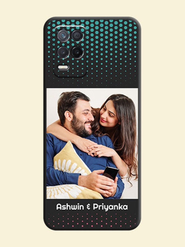 Faded Dots with Grunge Photo Frame and Text on Space Black Custom Soft Matte Phone Cases - Realme 8 5G