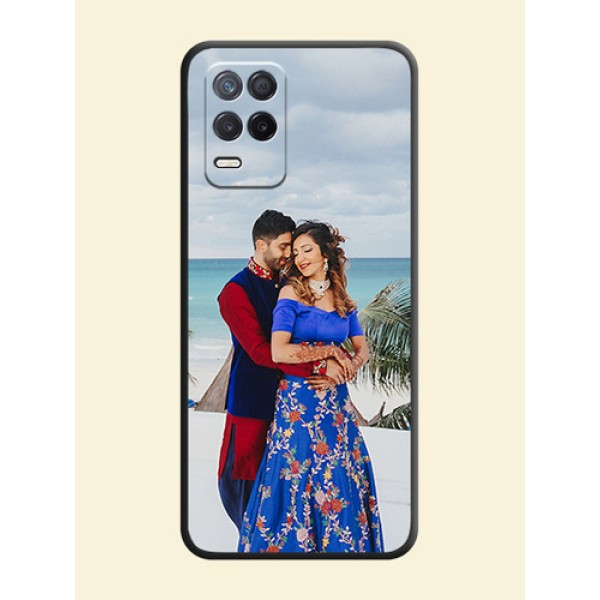 Full Single Pic Upload On Space Black Personalized Soft Matte Phone Covers -Realme 8 5G