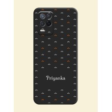 Simple Pattern With Custom Text On Space Black Personalized Soft Matte Phone Covers -Realme 8 5G