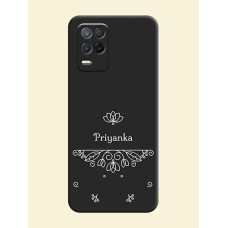Lotus Garden Custom Text On Space Black Personalized Soft Matte Phone Covers -Realme 8 5G
