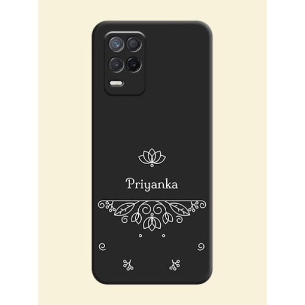 Lotus Garden Custom Text On Space Black Personalized Soft Matte Phone Covers -Realme 8 5G