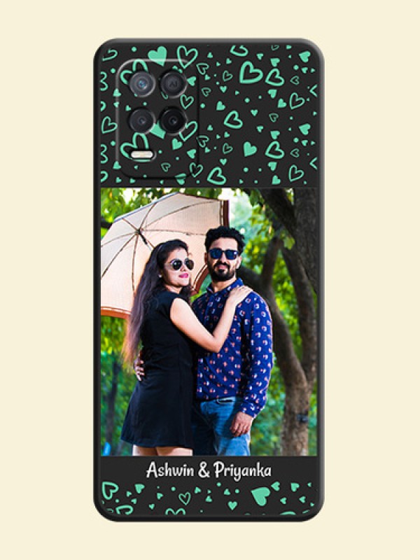 Sea Green Indefinite Love Pattern on Photo on Space Black Soft Matte Mobile Cover - Realme 8s 5G
