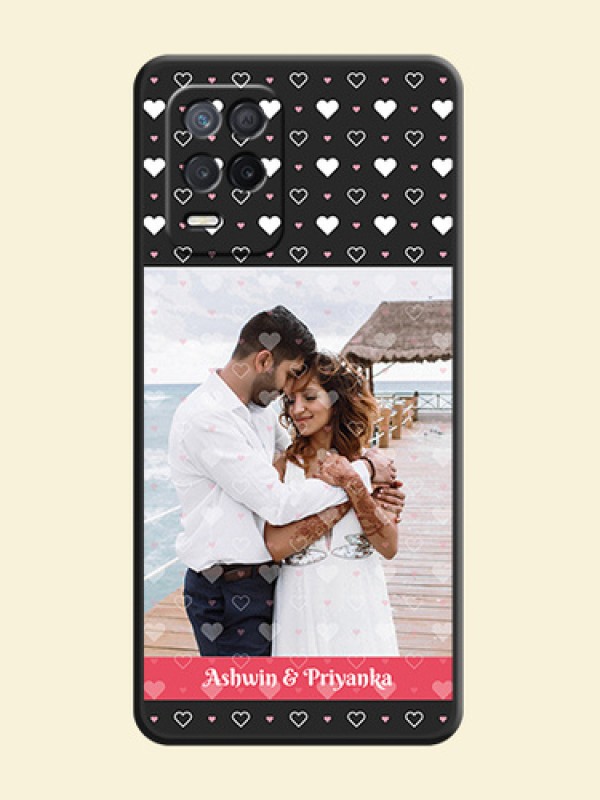 White Color Love Symbols with Text Design on Photo on Space Black Soft Matte Phone Cover - Realme 8s 5G