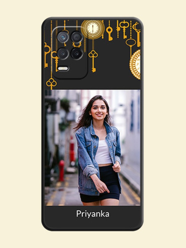 Decorative Design with Text on Space Black Custom Soft Matte Back Cover - Realme 8s 5G