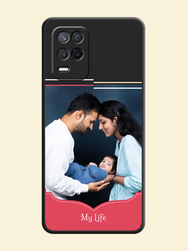 Classic Plain Design with Name on Photo on Space Black Soft Matte Phone Cover - Realme 8s 5G