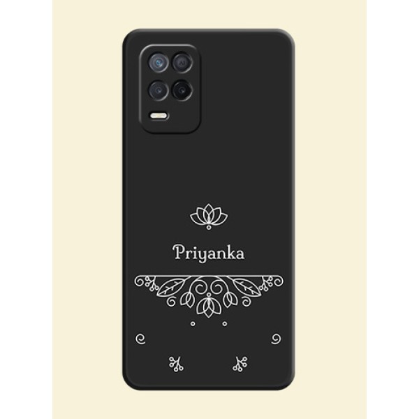 Lotus Garden Custom Text On Space Black Personalized Soft Matte Phone Covers -Realme 8S 5G
