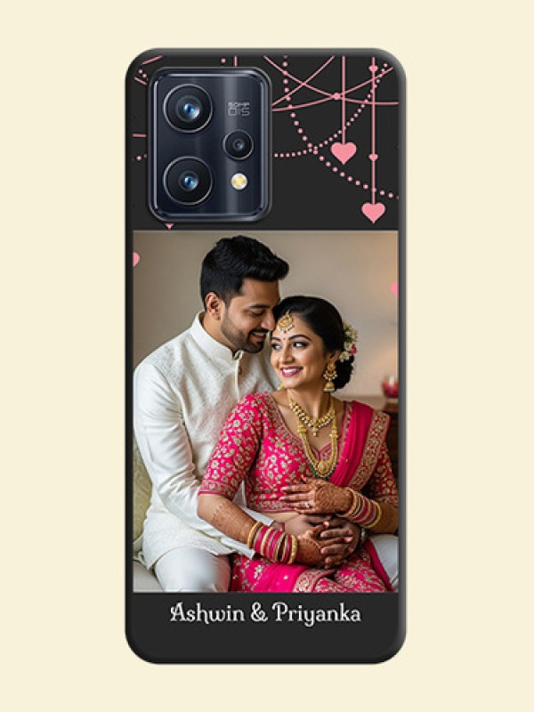 Pink Love Hangings with Text on Space Black Custom Soft Matte Back Cover - Realme 9 4G