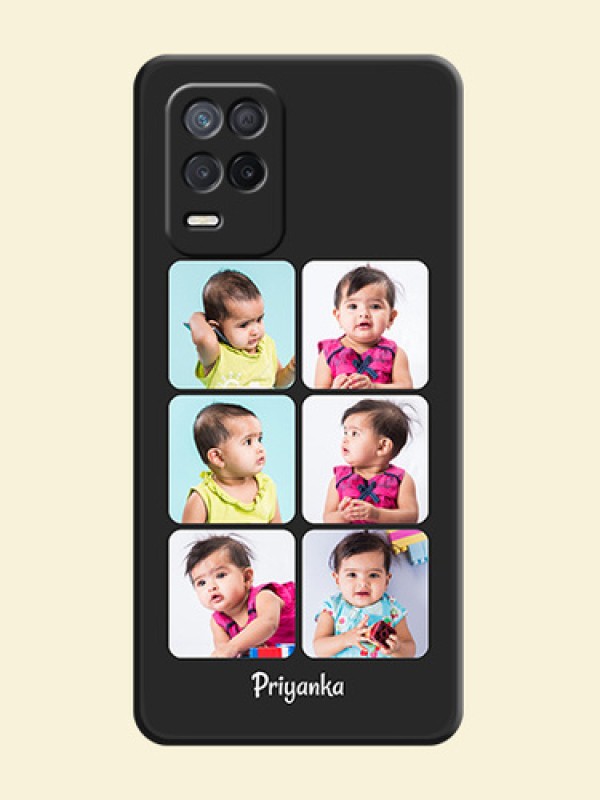 Floral Art with 6 Image Holder on Photo on Space Black Soft Matte Mobile Case - Realme 9 5G