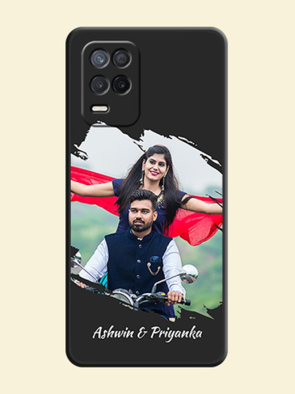 Grunge Brush Strokes on Photo on Space Black Soft Matte Back Cover - Realme 9 5G