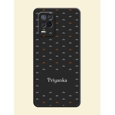 Simple Pattern With Custom Text On Space Black Personalized Soft Matte Phone Covers -Realme 9 5G