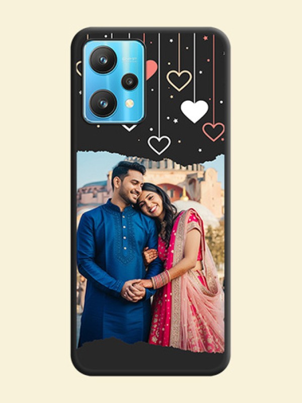 Love Hangings with Splash Wave Picture on Space Black Custom Soft Matte Phone Back Cover - Realme 9 Pro 5G