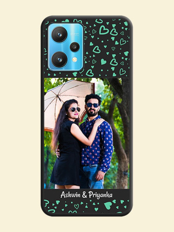 Sea Green Indefinite Love Pattern on Photo on Space Black Soft Matte Mobile Cover - Realme 9 Pro 5G