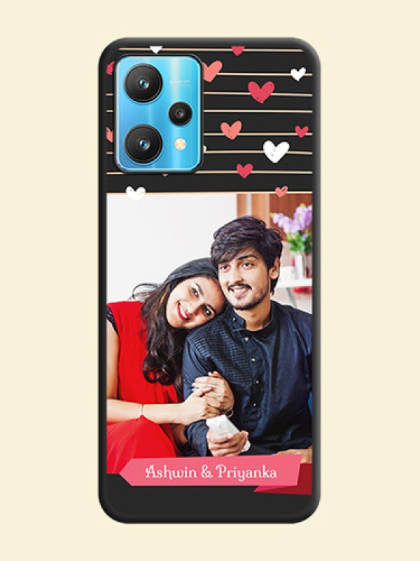 Love Pattern with Name on Pink Ribbon  on Photo on Space Black Soft Matte Back Cover - Realme 9 Pro 5G