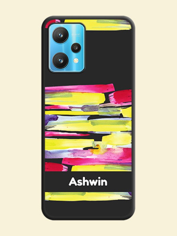 Brush Coloured on Space Black Personalized Soft Matte Phone Covers - Realme 9 Pro 5G