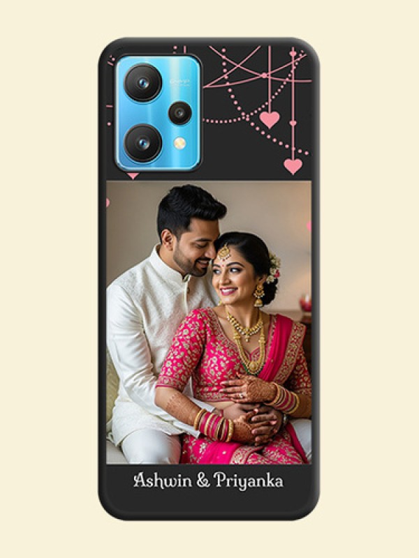Pink Love Hangings with Text on Space Black Custom Soft Matte Back Cover - Realme 9 Pro 5G