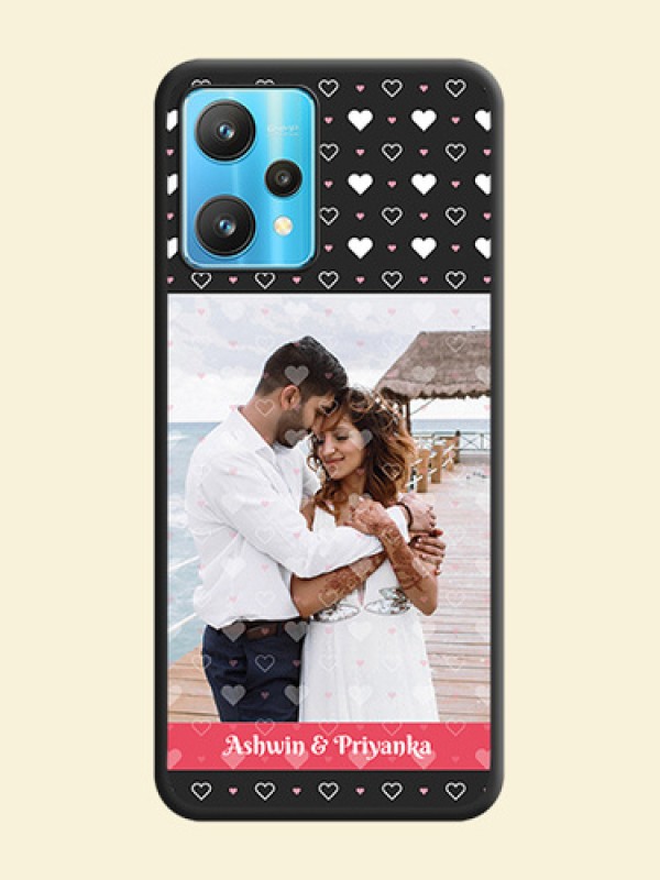 White Color Love Symbols with Text Design on Photo on Space Black Soft Matte Phone Cover - Realme 9 Pro 5G