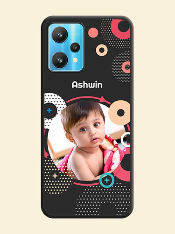Multicoloured Round Image on Personalised Space Black Soft Matte Cases - Realme 9 Pro 5G