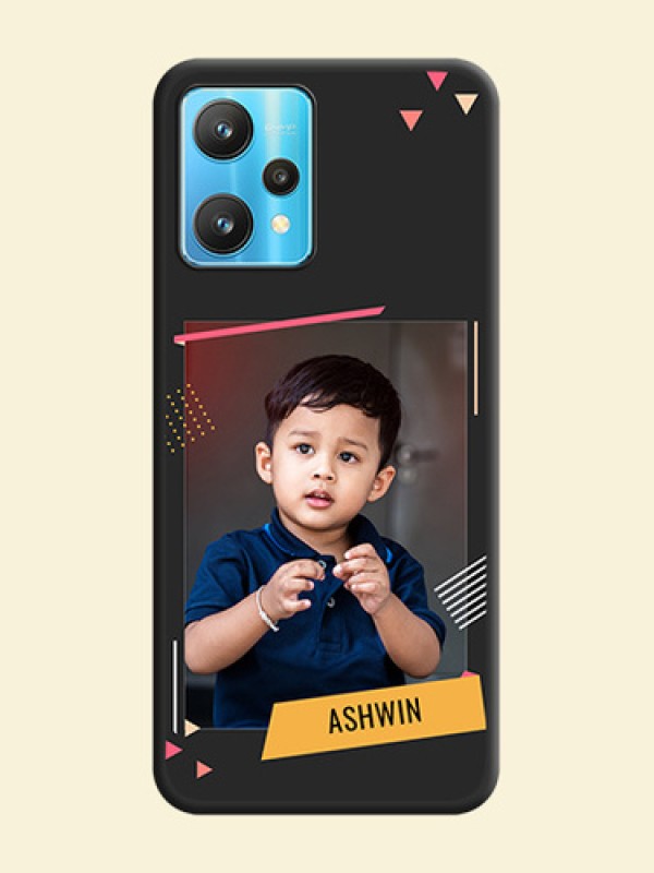 Photo Frame with Triangle Small Dots on Photo on Space Black Soft Matte Back Cover - Realme 9 Pro 5G