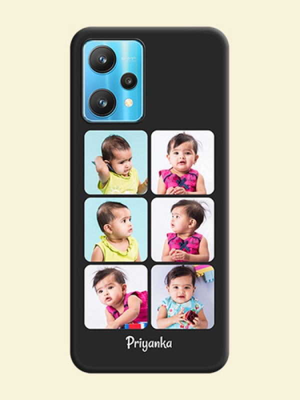 Floral Art with 6 Image Holder on Photo on Space Black Soft Matte Mobile Case - Realme 9 Pro 5G