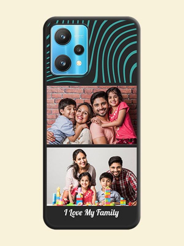 Wave Pattern with 2 Image Holder on Space Black Personalized Soft Matte Phone Covers - Realme 9 Pro 5G