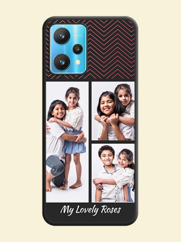 Wave Pattern with 3 Image Holder on Space Black Custom Soft Matte Back Cover - Realme 9 Pro 5G