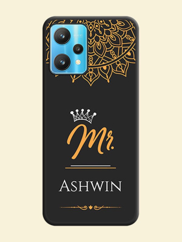 Mr Name with Floral Design  on Personalised Space Black Soft Matte Cases - Realme 9 Pro 5G