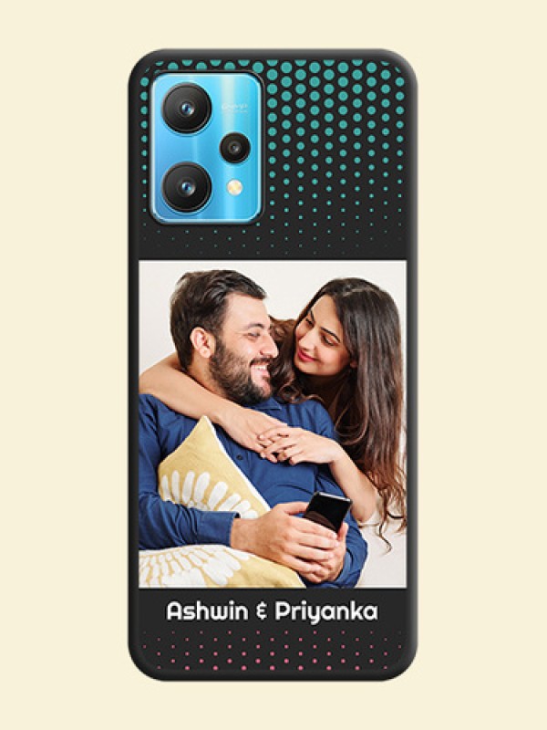 Faded Dots with Grunge Photo Frame and Text on Space Black Custom Soft Matte Phone Cases - Realme 9 Pro 5G