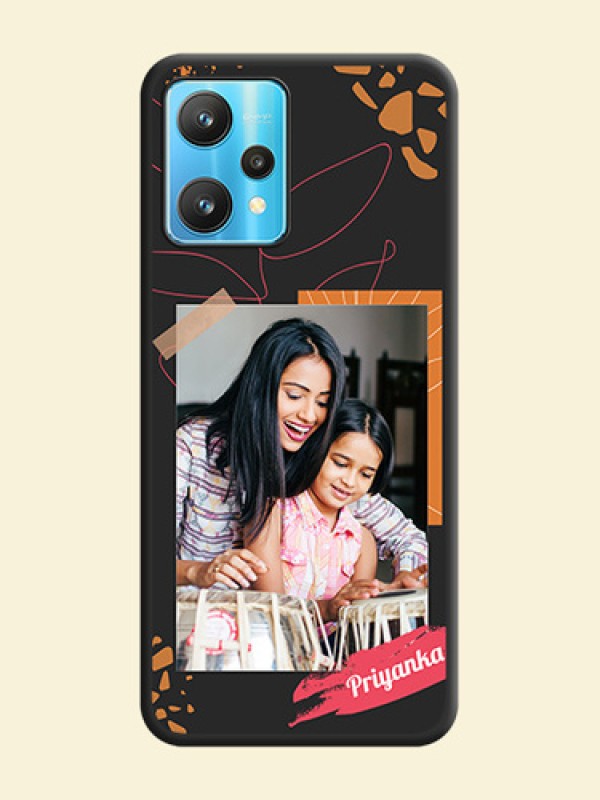 Orange Photo Frame on Space Black Custom Soft Matte Phone Back Cover - Realme 9 Pro 5G